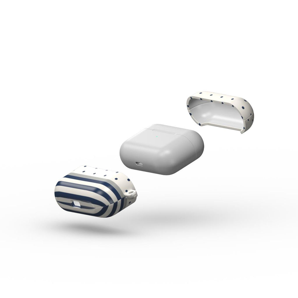Stripe Dots Navy - AirPods Case