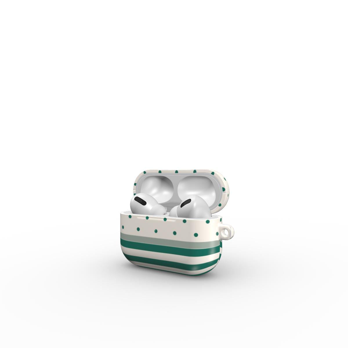 Stripe Dots Emerald - AirPods Case
