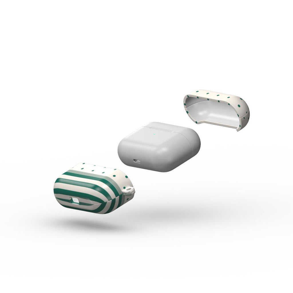 Stripe Dots Emerald - AirPods Case